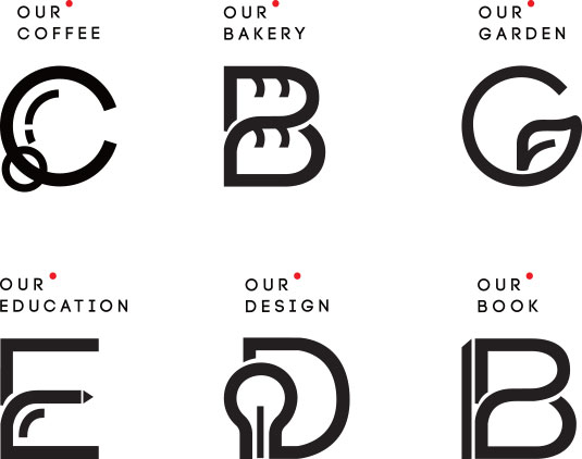 OUR COFFEE, OUR BAKERY, OUR GARDEN, OUR EDUCATION, OUR DESIGN, OUR BOOK